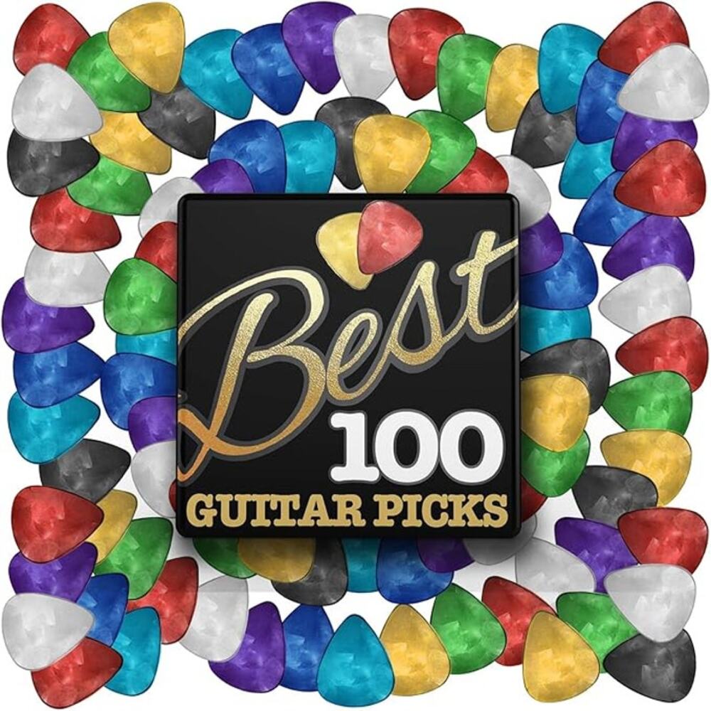 NWT Best Guitar Picks (Pack of 100) - Assorted Colors & 3 Sizes for All Guitars